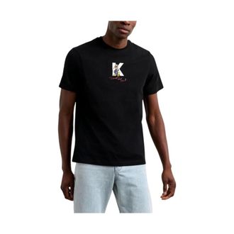 Karl Lagerfeld Tops, Heren, Zwart, M, Katoen, Logo T-Shirt