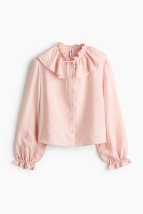 H&M Bluse mit Volants - Puderrosa