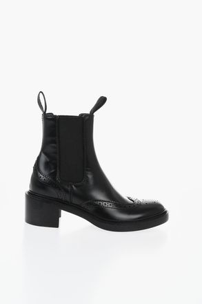 Saint Laurent Stivaletti Chelsea in Pelle Brogue 5cm Saint Laurent