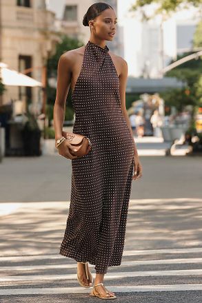 Maeve Jamie Halter Open Back Midi Dress by Maeve