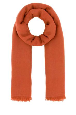 Max Mara Orange Solid Scarf