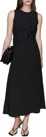 Mango Side Cutout Sleeveless Dress in Black at Nordstrom, Size 4