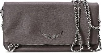 Zadig&Voltaire Rock Leren Schoudertas - Dames - Schoudertassen - Grijs - ONE Size - Leer - Tassen