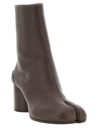 Maison Margiela Womens Brown Lamb Leather Ankle Boots