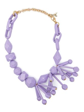 Patrizia Pepe bead-embellished necklace - Purple