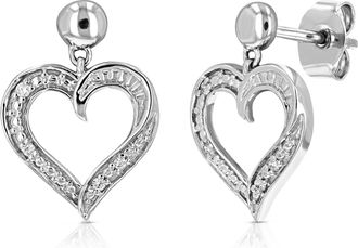Vir Jewels 1/20 cttw Lab Grown Diamond Dangle Earrings in Sterling Silver With Push Backs For Women