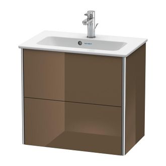 Duravit Duravit Xsquare Mueble De Pared Compacto 61,0x38,8 Cm, 2 Cajones, Para Lavabo Me De Starck 234263, Color (frente/cuerpo): Marr&oacute;n Oliva Laca Alto Brill