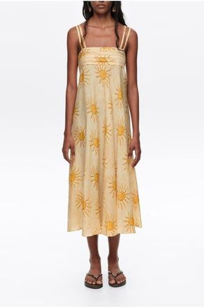 Bimba & Lola A-Line Pleated Midi Dress in Bimba By The South at Nordstrom, Size Xx-Small