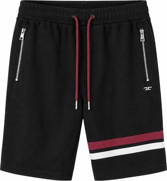 Jordan Craig Mens Drawstring Sweat Shorts In Black With Burgundy White Stripe