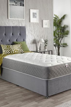 Aspire Home Accents Cool Touch Diamond Memory Foam & Bonnell Spring Hybrid Mattress in White | Size: King