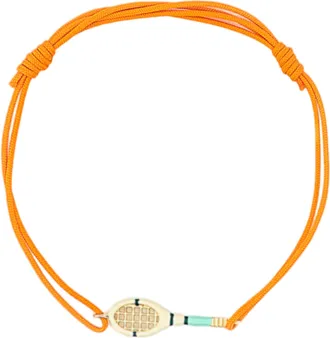 Aliita Orange Tennis Cord Charm Bracelet