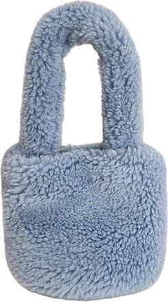 Generic Imitation lamb wool bag womens winter solid color hand-held bucket bag
