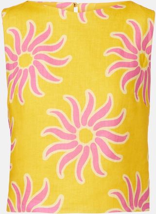 Cala de la Cruz Avelino printed linen crop top