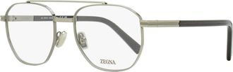 Ermenegildo Zegna Mens Geometric Pilot Eyeglasses EZ5285 012 Ruthenium 53mm