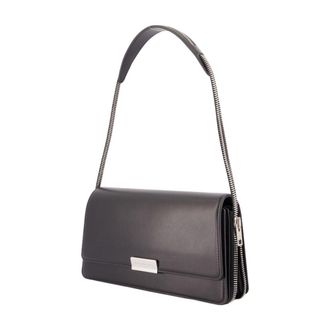 Alexander Wang Womens Siren Medium Flap Shoulder Bag Black Cowhide