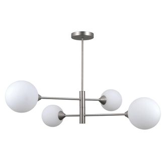 Netlighting Evora Modern 4 Light Multi Arm Semi Flush Ceiling Lamp G9 in Grey