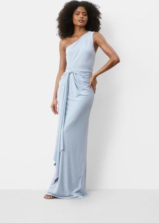 Six Stories Andie One Shoulder Stretch Maxi Dress in Pale Blue at Nordstrom, Size 4
