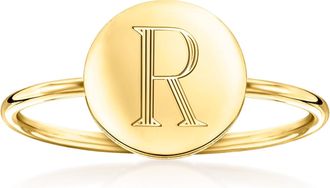 Canaria Canaria Italian 10kt Yellow Gold Plain Disc Ring