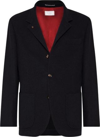 Brunello Cucinelli Enkelrijige Blazer - Heren - Blazers - Zwart - S - Kasjmier - Jassen
