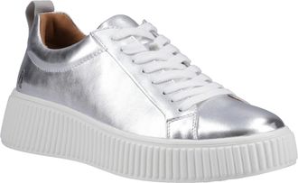 Hush Puppies Harlow Leren Dames Zilveren Sneakers