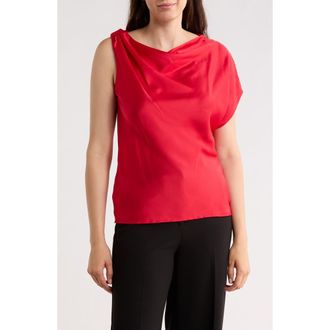 Renee C Asymmetric Satin Top in Red at Nordstrom Rack, Size X-Large