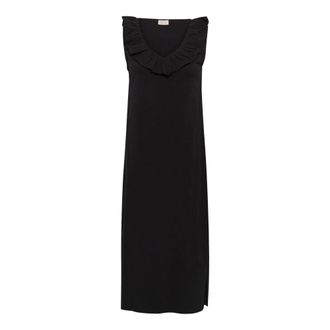 Kaffe Kadidde Flounce Dress - - Dresses - Donna - Nero - S
