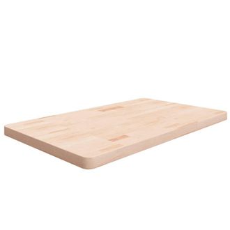 Berkfield Home Bathroom Countertop 100x60x4 cm Untreated Solid Wood in Brown | Size: 100 x 60 x 4 cm