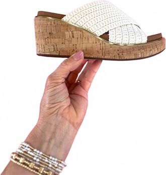 Corkys Footwear Womens Peace Out Wedge Sandal In Ivory