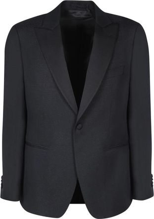 Lardini Wool Smoking Jacket - Heren - Business blazers - Zwart - M - Wol - Kostuums