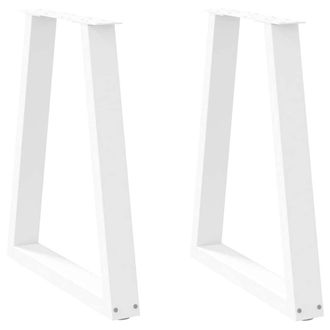 Berkfield Home Coffee Table Legs V-Shape 2 pcs White 50x(72-73) cm Steel