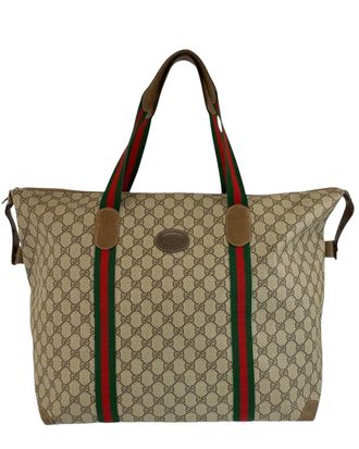Gucci Brown Gg Supreme Canvas Boston Tote (Authentic Pre-Loved)