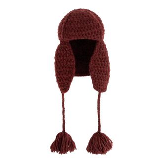 Etro Wollen muts met oorflappen - Dames - Accessoires - Rood - Maat: ONE Size Wol