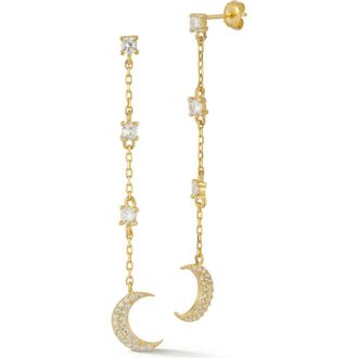 Sphera Milano Cubic Zirconia Moon Drop Earrings in Gold at Nordstrom Rack