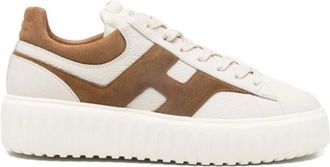 Hogan Sneakers, male, Beige, Size: 6 1/2 US H-Stripes leather sneakers