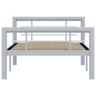 Berkfield Home Elegant Bed Frame Grey & White Metal 100x200 cm