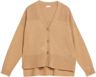 Liu Jo Knoopjes Wollen Katoenen Vest - Dames - Vesten - Beige - XS - Katoen - Truien & Vesten