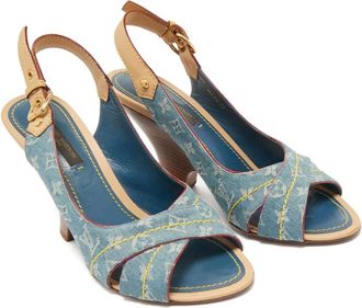 Louis Vuitton Sandali denim con cinturino posteriore - Blu