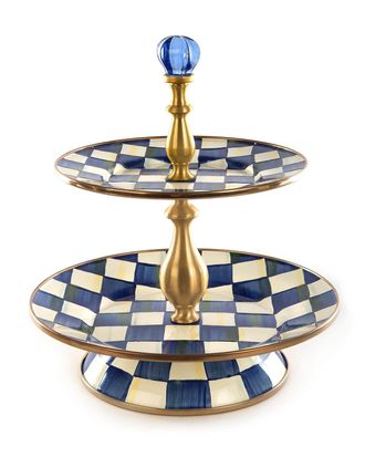 MacKenzie-Childs Royal Check 2-Tier Sweet Stand