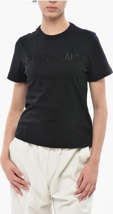Helmut Lang Cotton Crewneck T-Shirt With Embroidered Logo size Xs