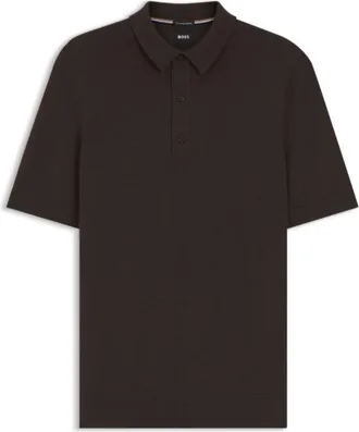 BOSS Knit polo in virgin wool