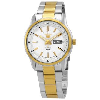 Seiko 5 Automatic Silver Dial Two-tone Mens Watch SNKP14J1