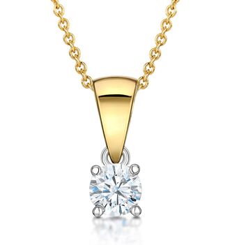 The Diamond Store Chloe 18K Gold Diamond Solitaire Necklace 0.25CT H/SI