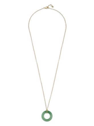 Mateo Bijoux 14K yellow gold Donut jade necklace