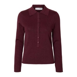 Selected Dames, Truien, Paars, Maat: L Katoen