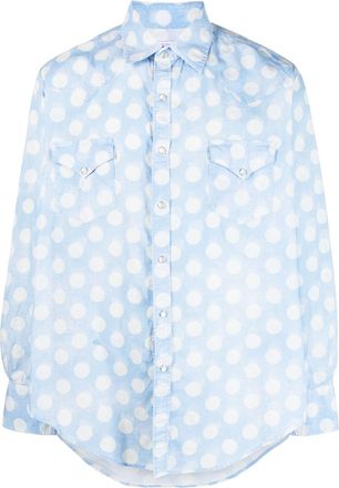 ERL polka-dot print cotton shirt - men - Cotton - S - Blue