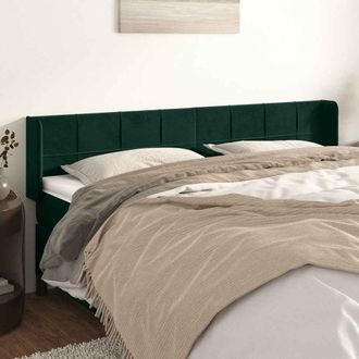 vidaXL Vidaxl Cabecero De Terciopelo Verde Oscuro 183x16x78/88 Cm