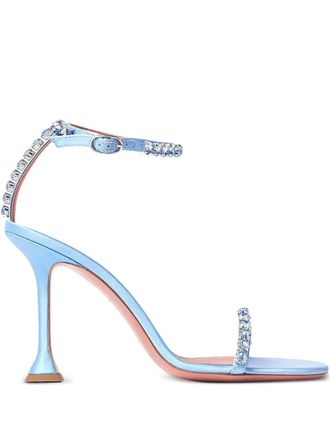 Amina Muaddi 95mm Gigi crystal-embellished sandals - Blue