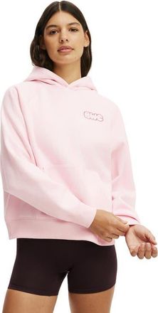 Cotton On Womens Active Plush Premium Graphic Raglan Hoodie in Cherry Dream Body Wellness at Nordstrom, Size Xx-Small