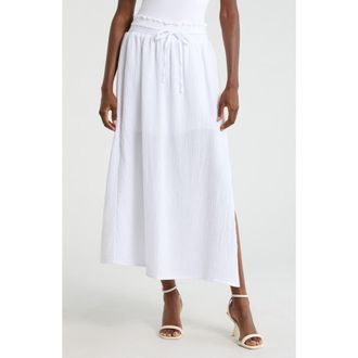 Splendid Adele Cotton Gauze Maxi Skirt in White at Nordstrom, Size X-Large