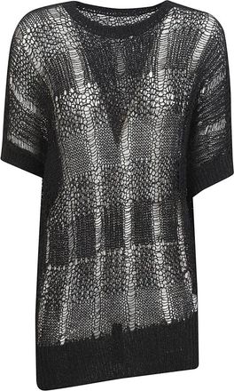 Yohji Yamamoto Asymmetric Drape Pullover - Dames - T-shirts - Zwart - M - Polyester - Tops